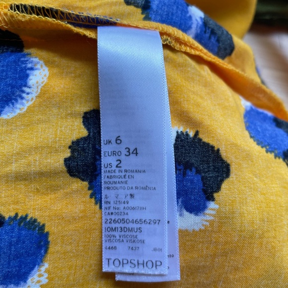Topshop Yellow and Blue Leopard Print Dress - Picture 4 of 6